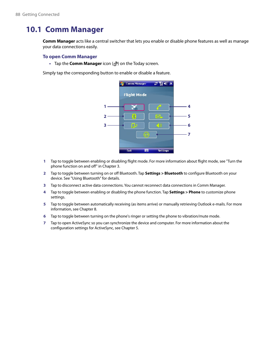 1 comm manager | HTC PDA Phone User Manual | Page 88 / 144