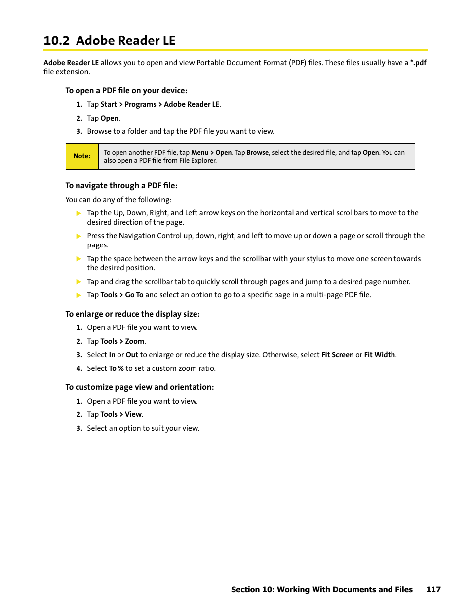 2 adobe reader le | HTC Mogul User Manual | Page 115 / 188