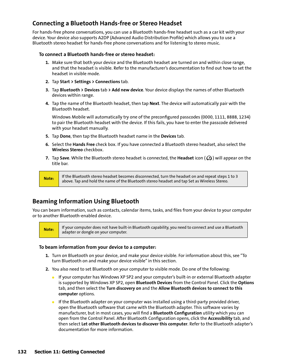 Beaming information using bluetooth | HTC Mogul User Manual | Page 130 / 188