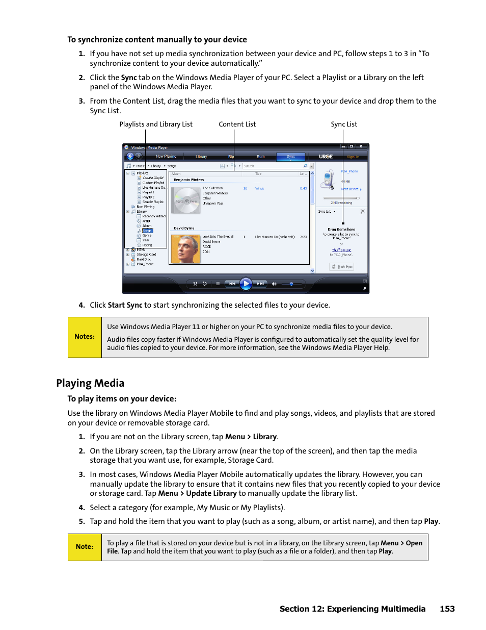 Playing media | HTC Mogul User Manual | Page 151 / 188