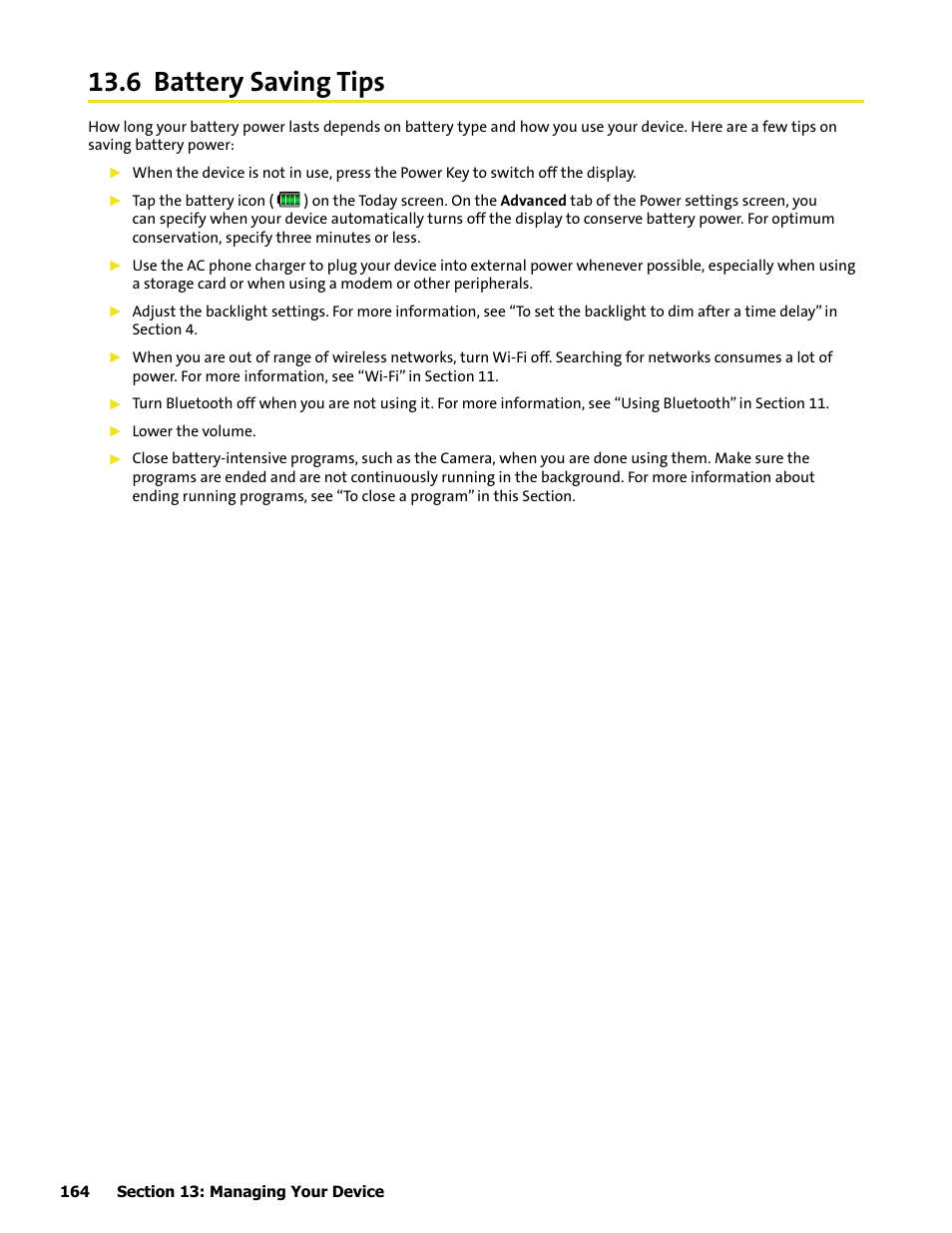 6 battery saving tips | HTC Mogul User Manual | Page 160 / 188