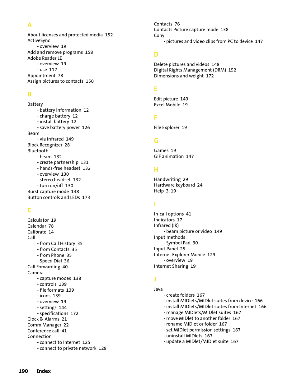 HTC Mogul User Manual | Page 186 / 188
