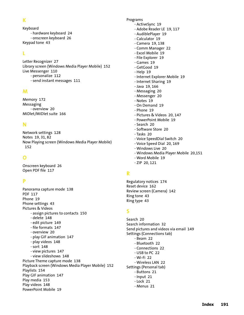 HTC Mogul User Manual | Page 187 / 188