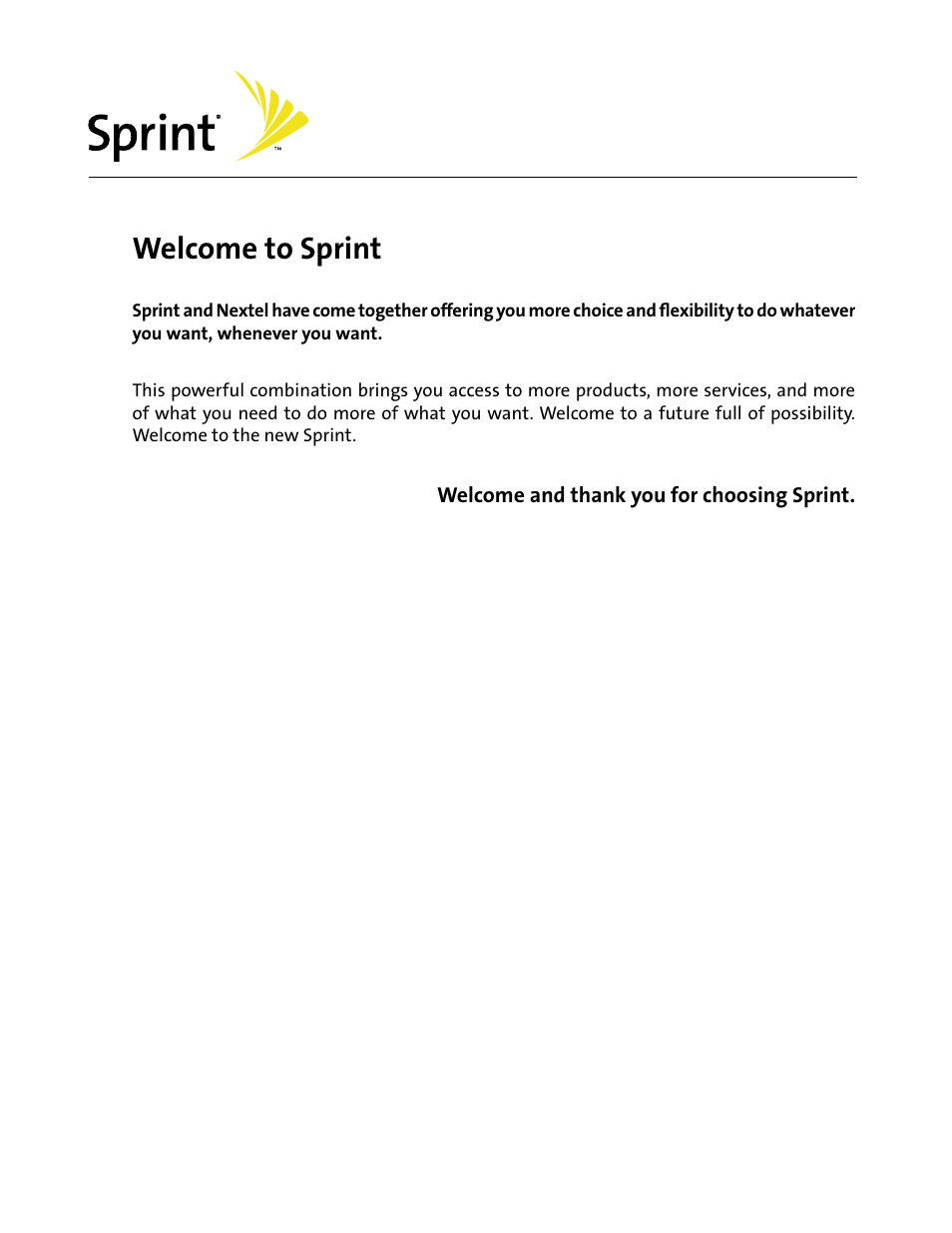 Welcome to sprint | HTC Mogul User Manual | Page 3 / 188