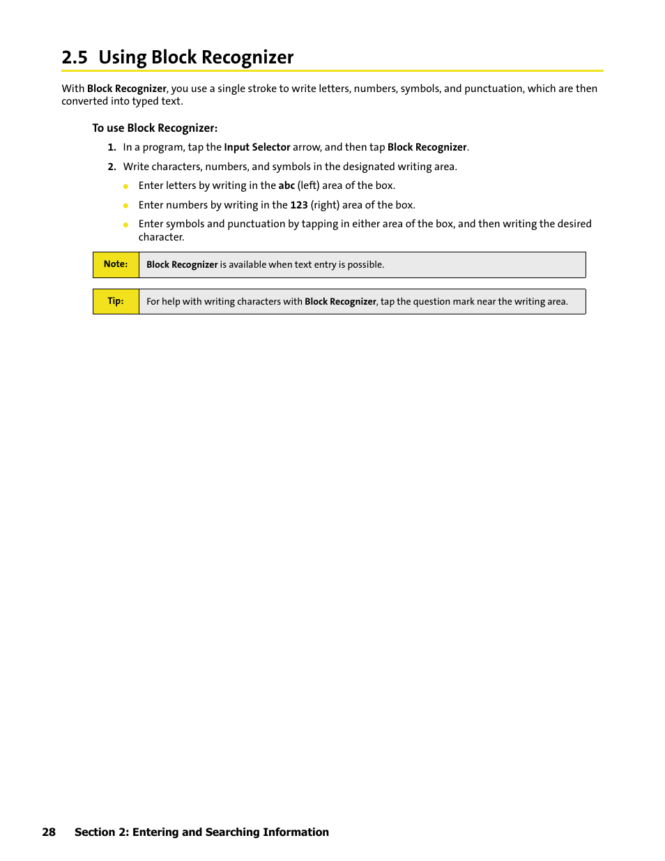 5 using block recognizer, 7 using symbol pad | HTC Mogul User Manual | Page 36 / 188