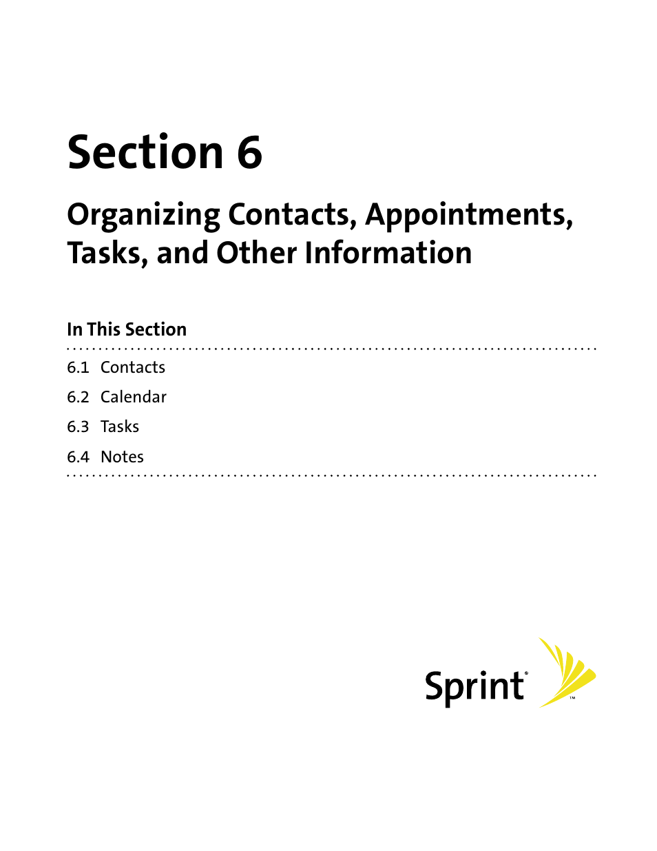 Section 6 | HTC Mogul User Manual | Page 73 / 188