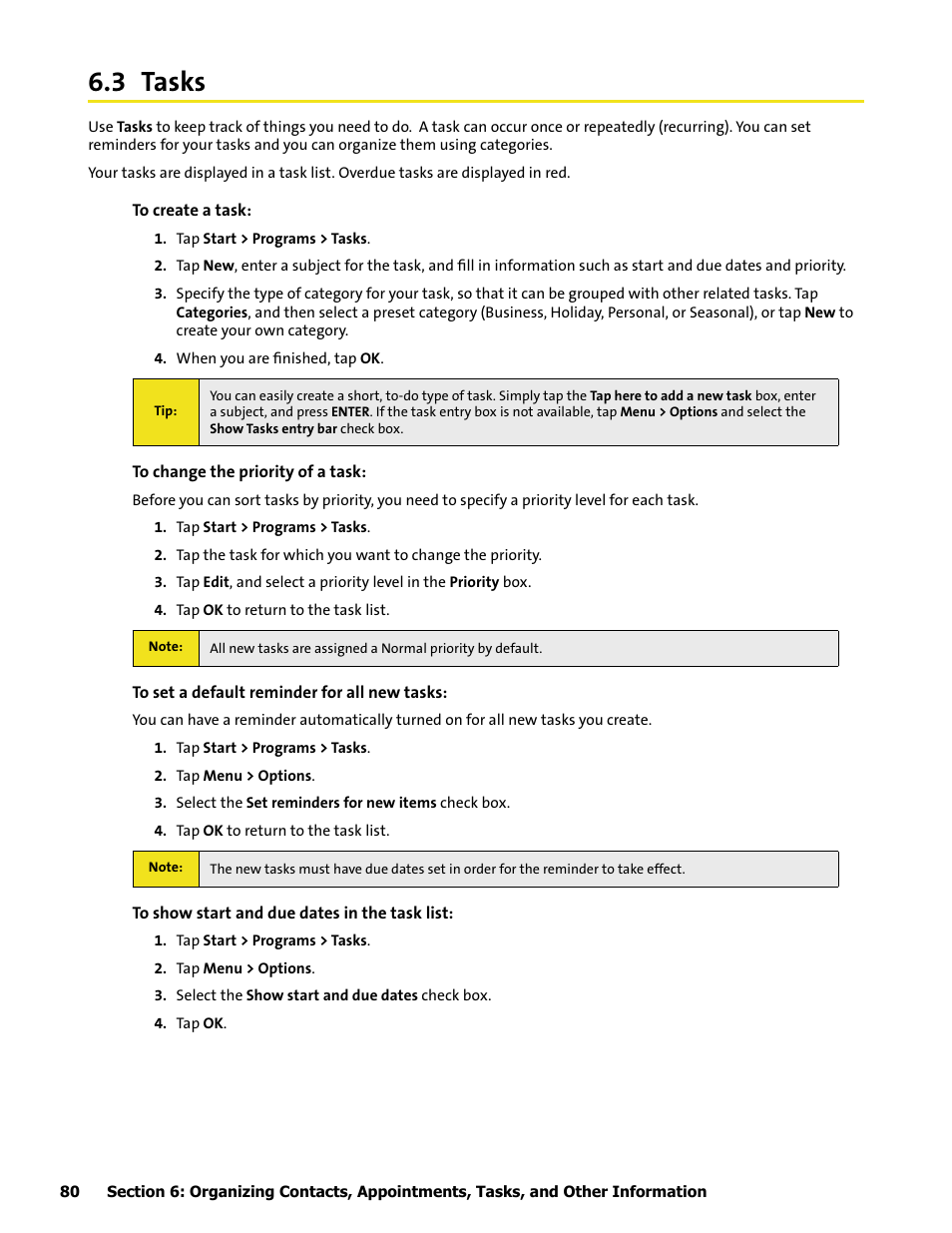 3 tasks | HTC Mogul User Manual | Page 78 / 188