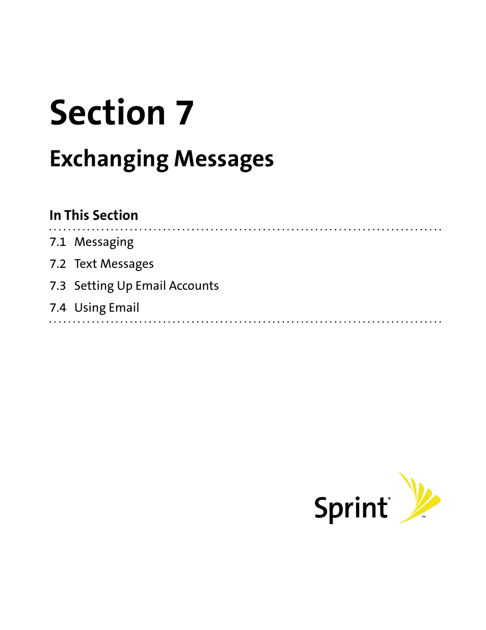 Section 7, Exchanging messages | HTC Mogul User Manual | Page 83 / 188