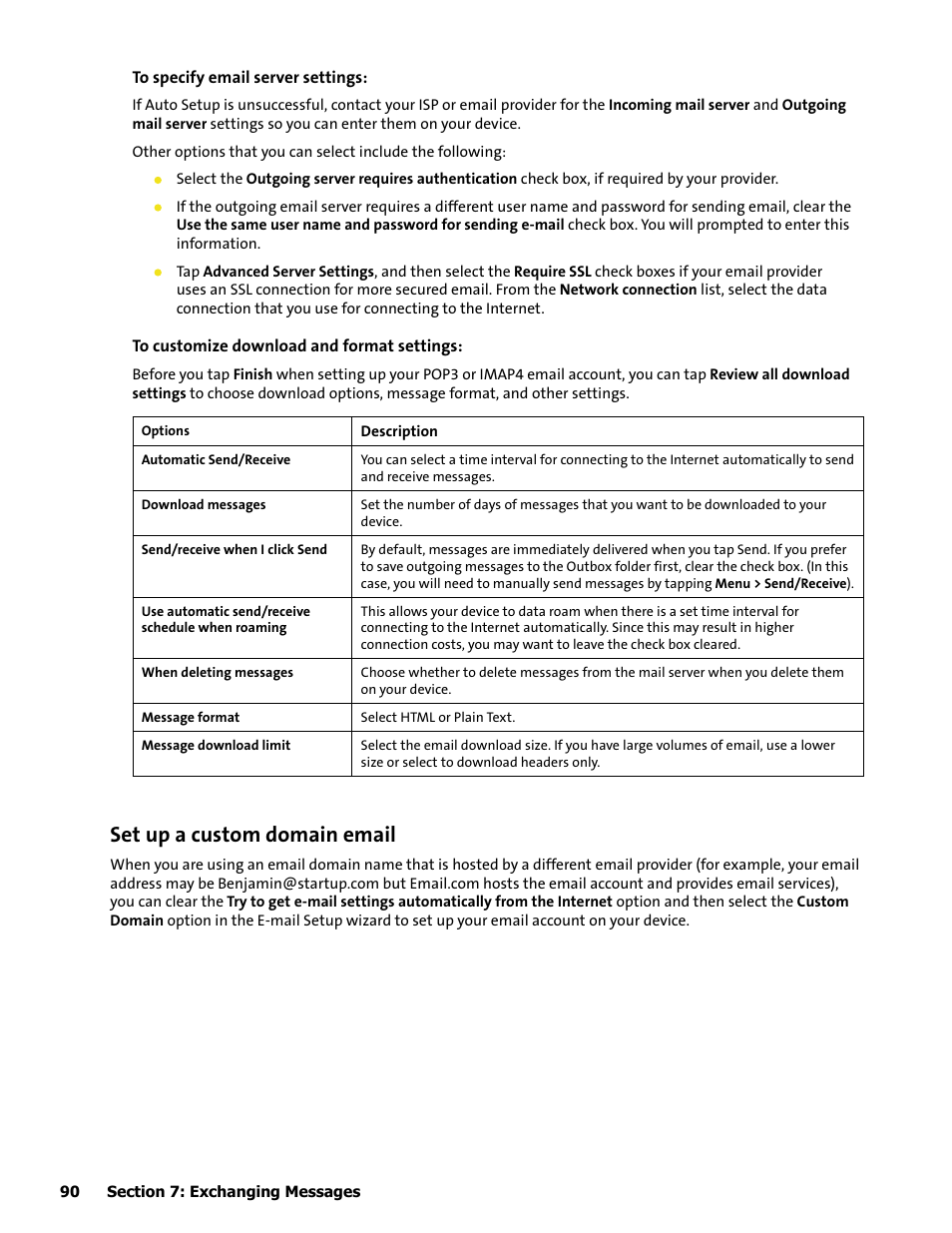 Set up a custom domain email | HTC Mogul User Manual | Page 88 / 188