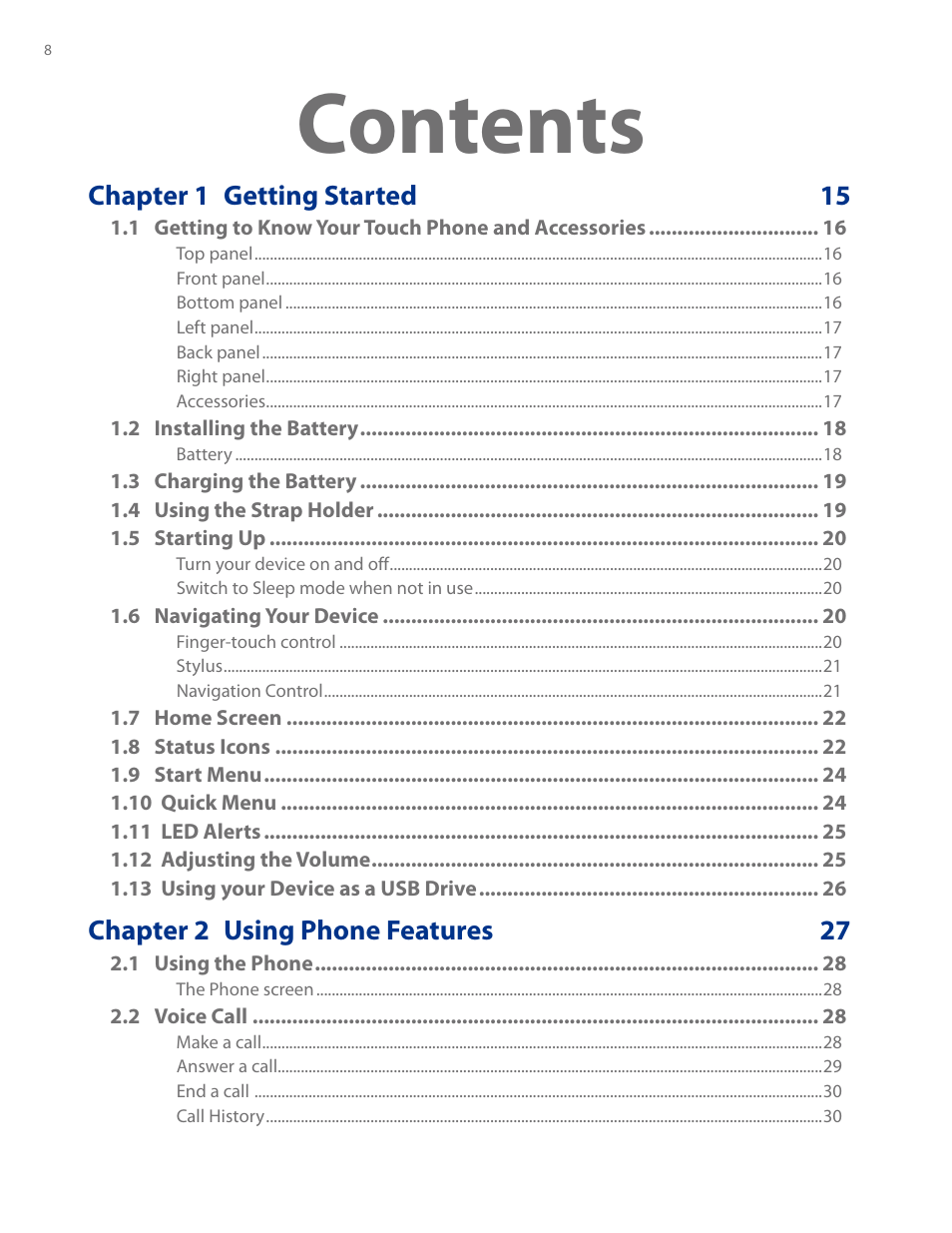 HTC AM171 User Manual | Page 8 / 158