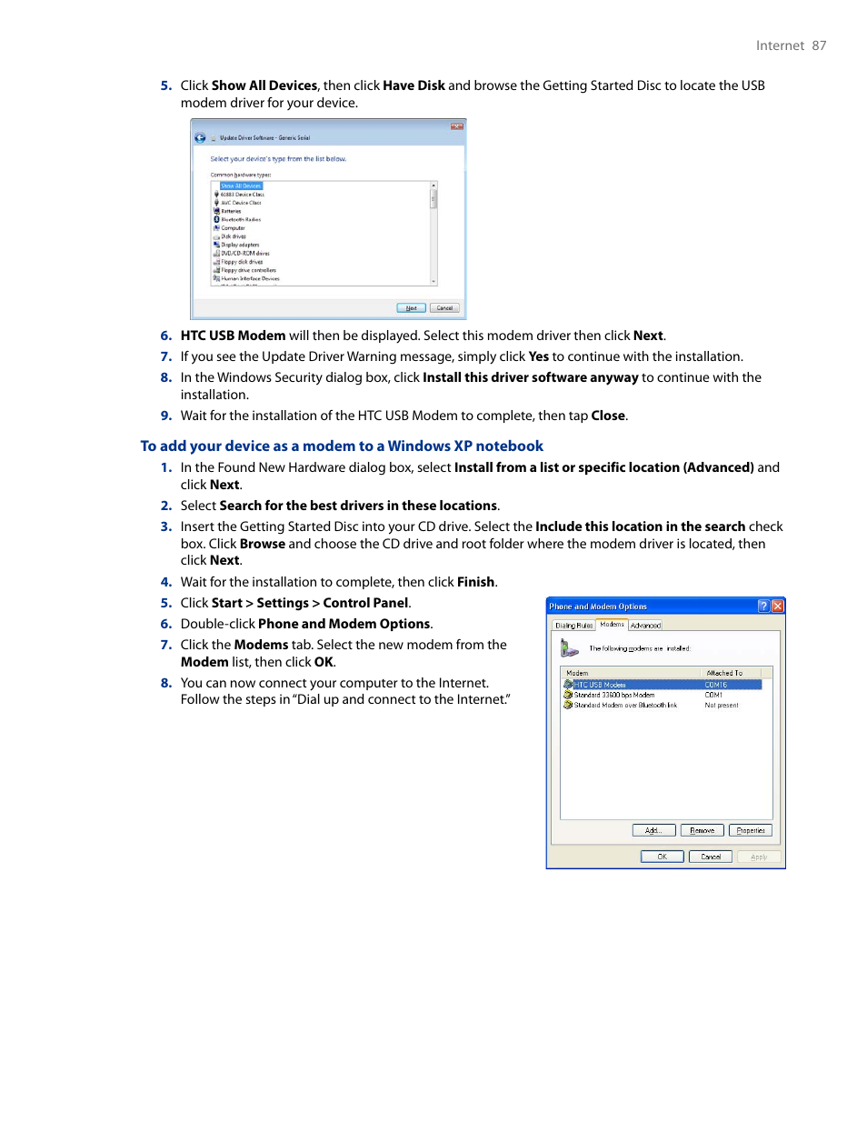 HTC AM171 User Manual | Page 87 / 158