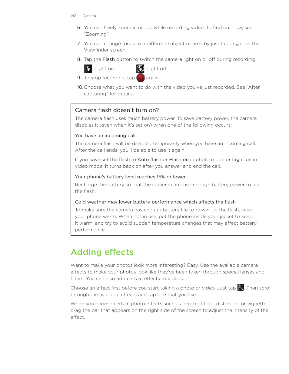 Adding effects | HTC Inspire 4G User Manual | Page 143 / 206