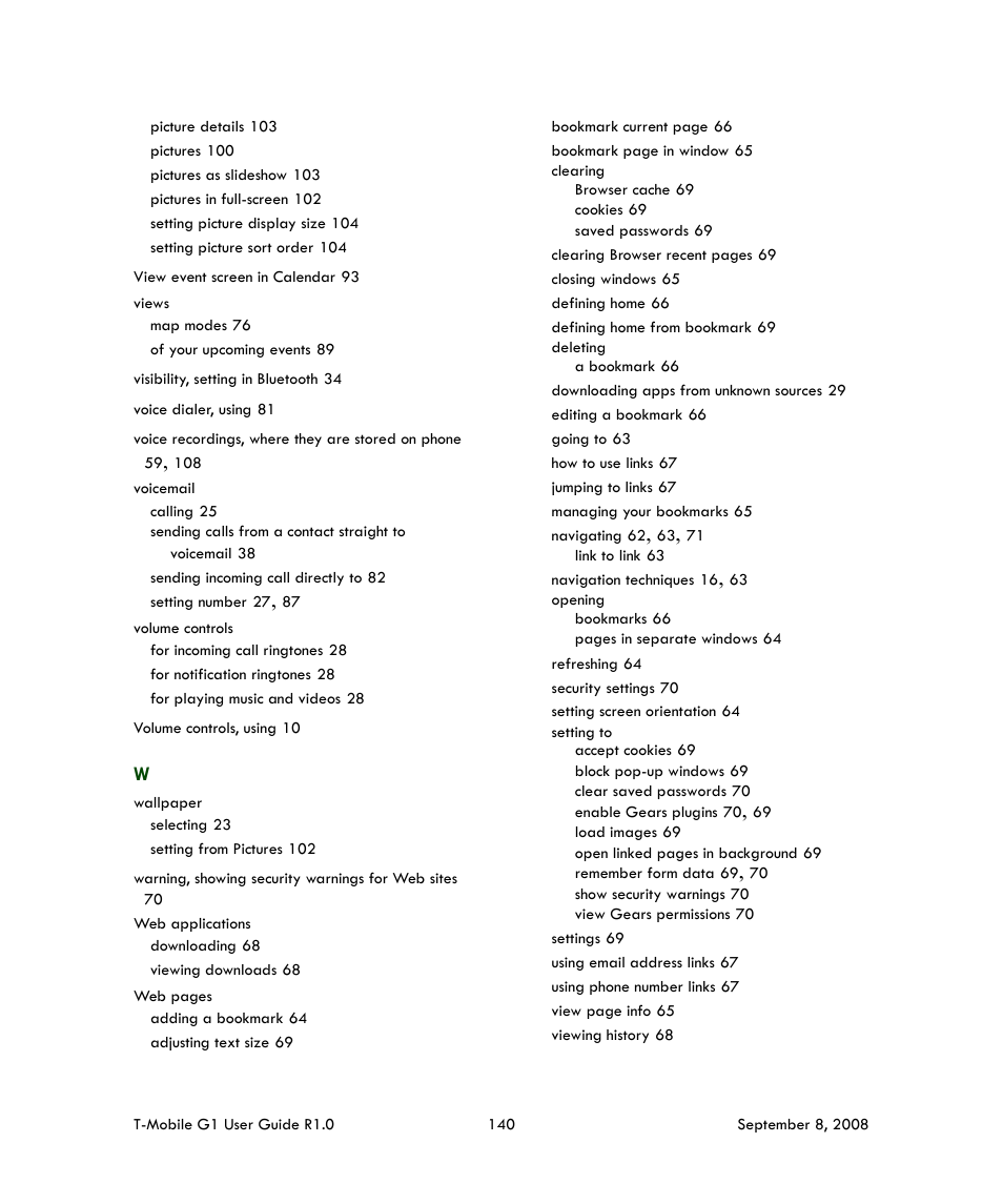 HTC G1 User Manual | Page 140 / 141