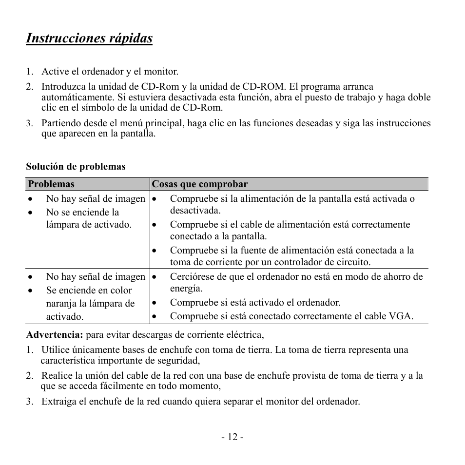 Instrucciones rápidas | Hanns.G Hi221DPB User Manual | Page 11 / 15