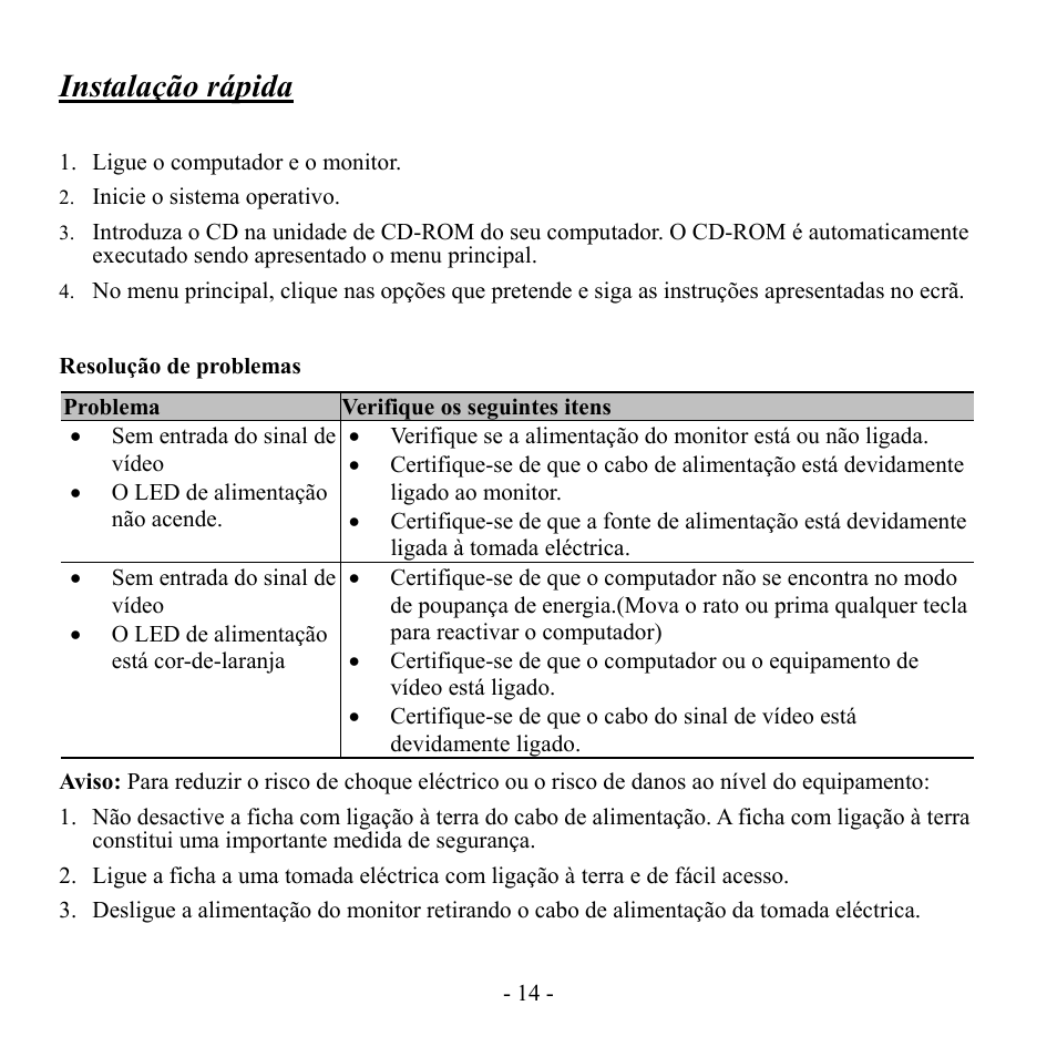 Instalação rápida | Hanns.G Hi221DPB User Manual | Page 13 / 15