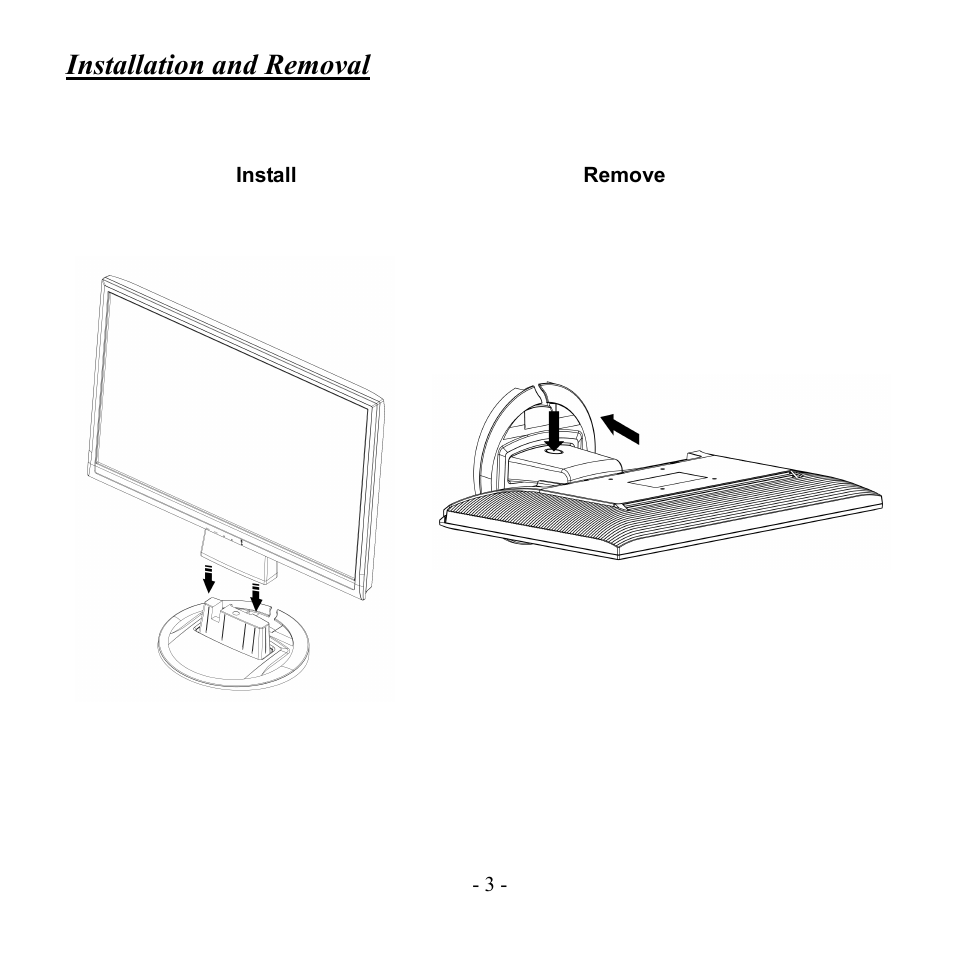 Installation and removal | Hanns.G Hi221DPB User Manual | Page 2 / 15