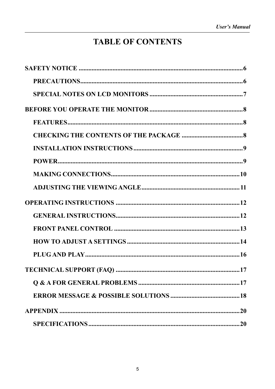 Hanns.G HSG1061 User Manual | Page 5 / 20