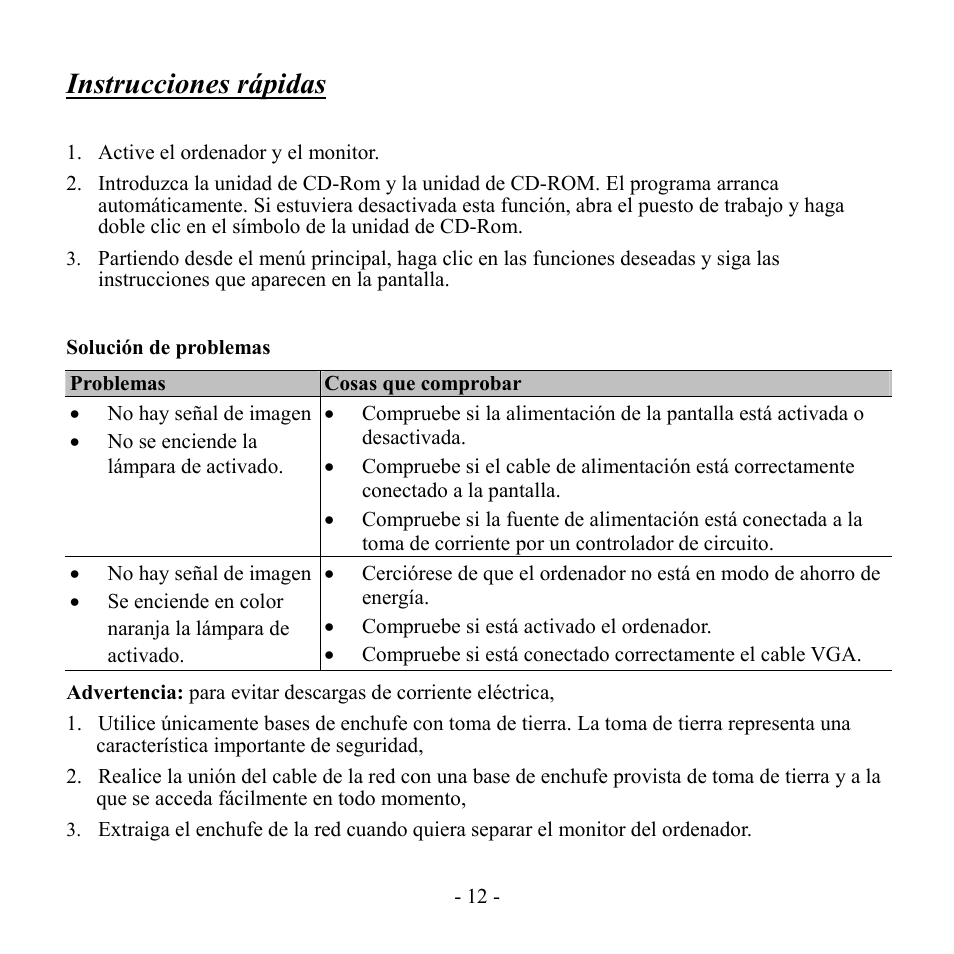 Instrucciones rápidas | Hanns.G HG191 User Manual | Page 13 / 17