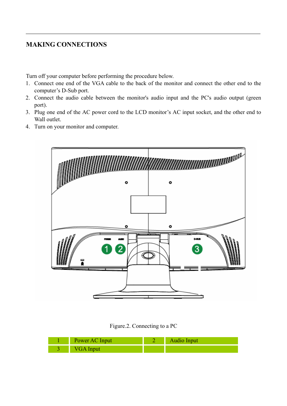 Making connections | Hanns.G HH181 User Manual | Page 9 / 21