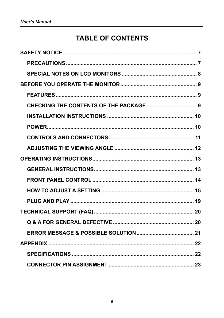 Hanns.G HU171D User Manual | Page 6 / 23