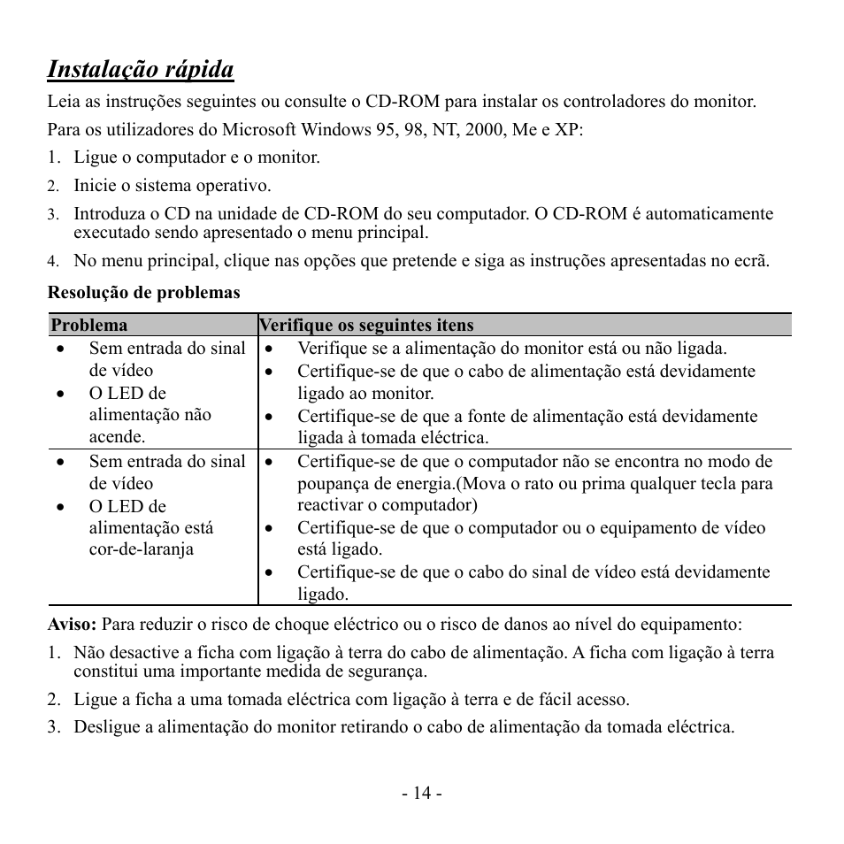 Instalação rápida | Hanns.G HU151A User Manual | Page 15 / 17
