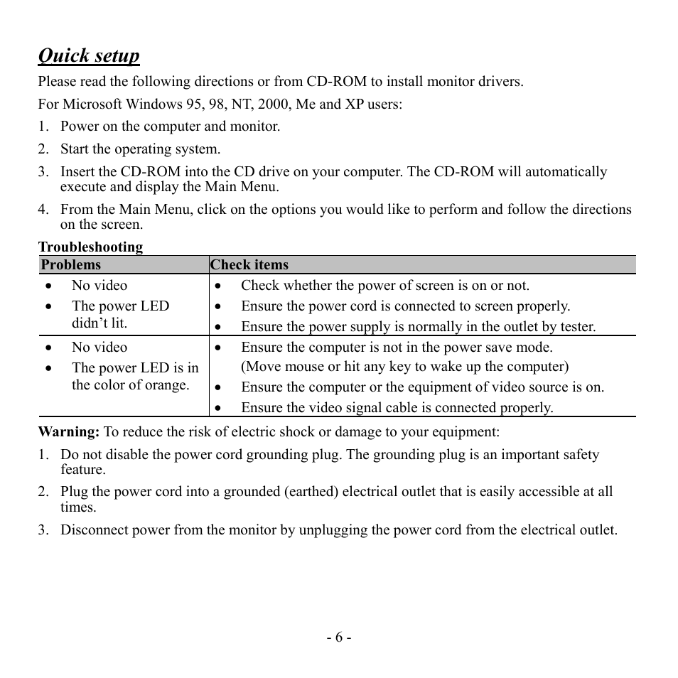 Quick setup | Hanns.G HU151A User Manual | Page 7 / 17