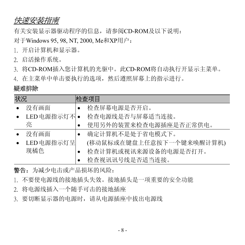 快速安装指南 | Hanns.G HU151A User Manual | Page 9 / 17