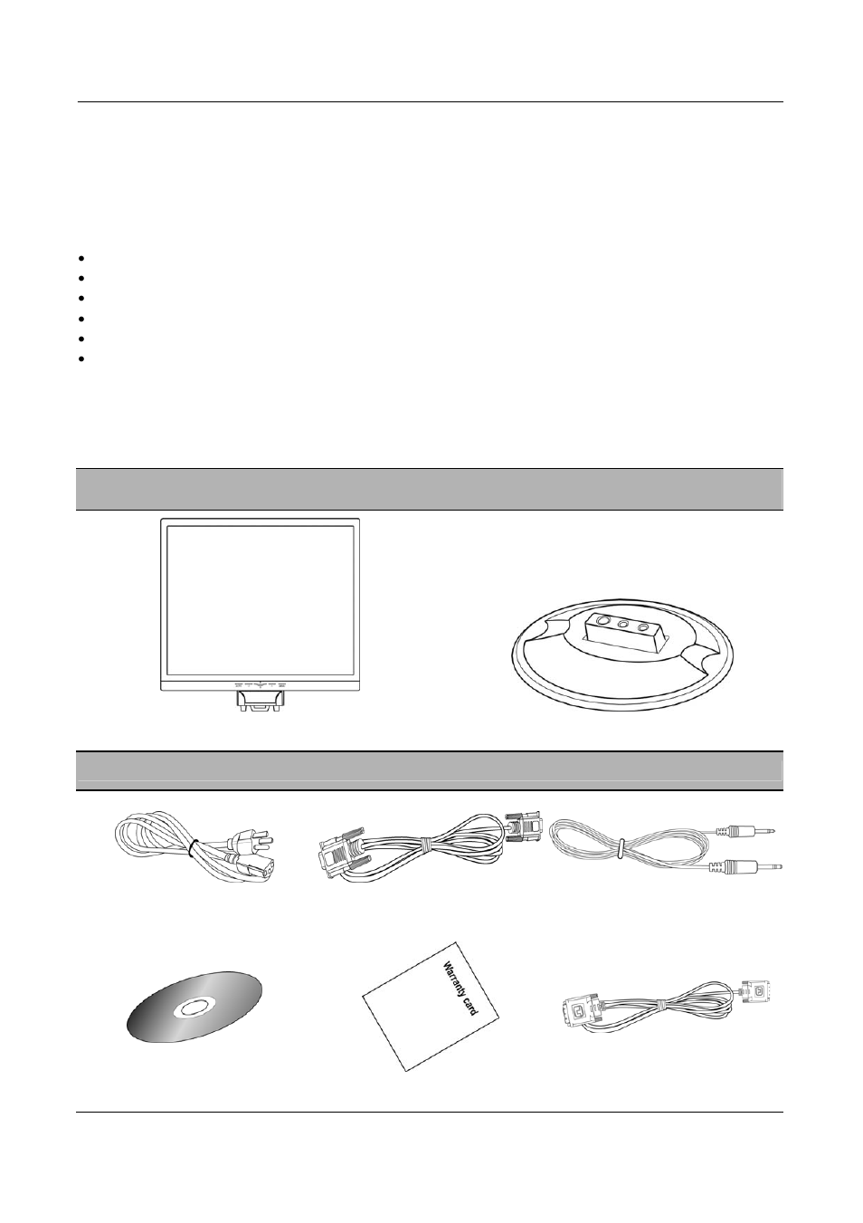 Before you operate the monitor, Features, Checking the contents of the package | Hanns.G HS191 User Manual | Page 8 / 22