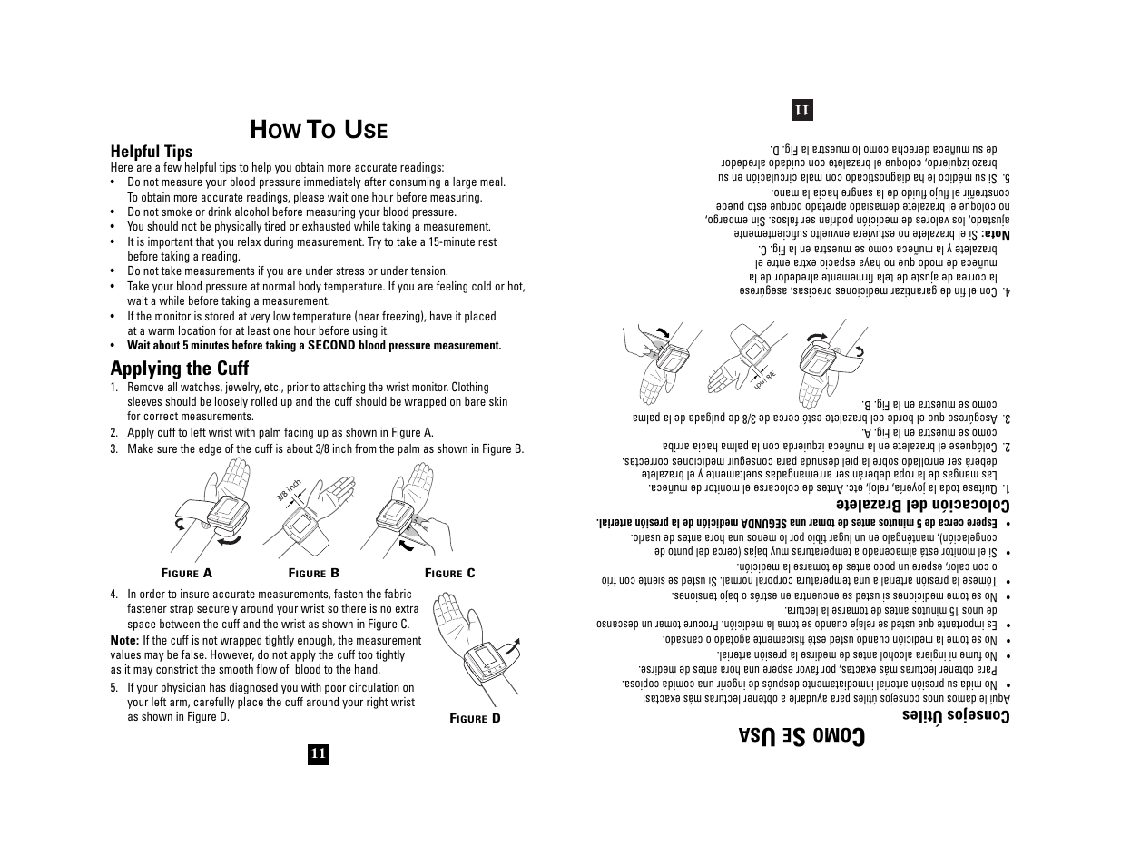 Applying the cuff | Health O Meter 7632 User Manual | Page 11 / 42