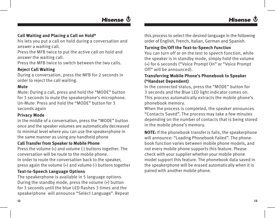 Hisense Group HB650 User Manual | Page 7 / 11