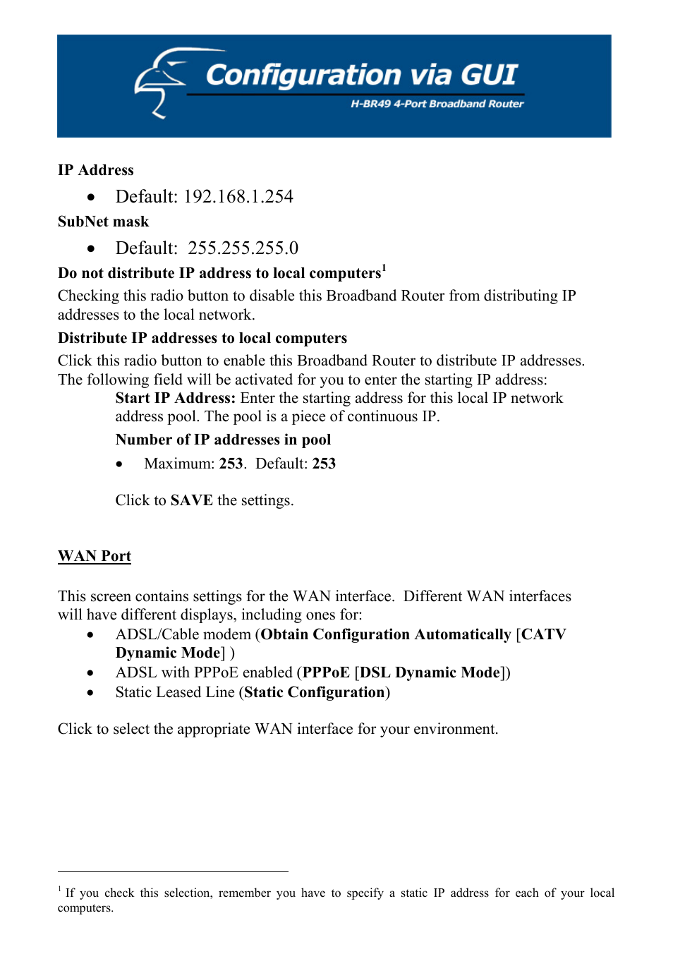 Wan port | Hawking Technology H-BR49 User Manual | Page 45 / 67