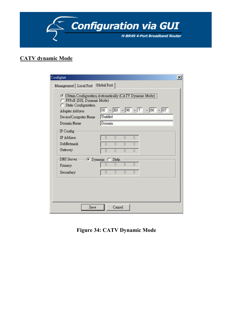 Catv dynamic mode | Hawking Technology H-BR49 User Manual | Page 46 / 67
