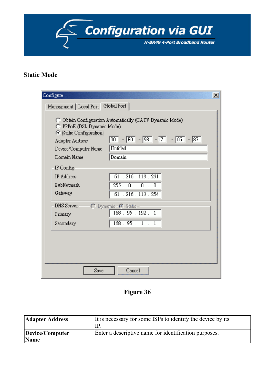 Static mode | Hawking Technology H-BR49 User Manual | Page 50 / 67