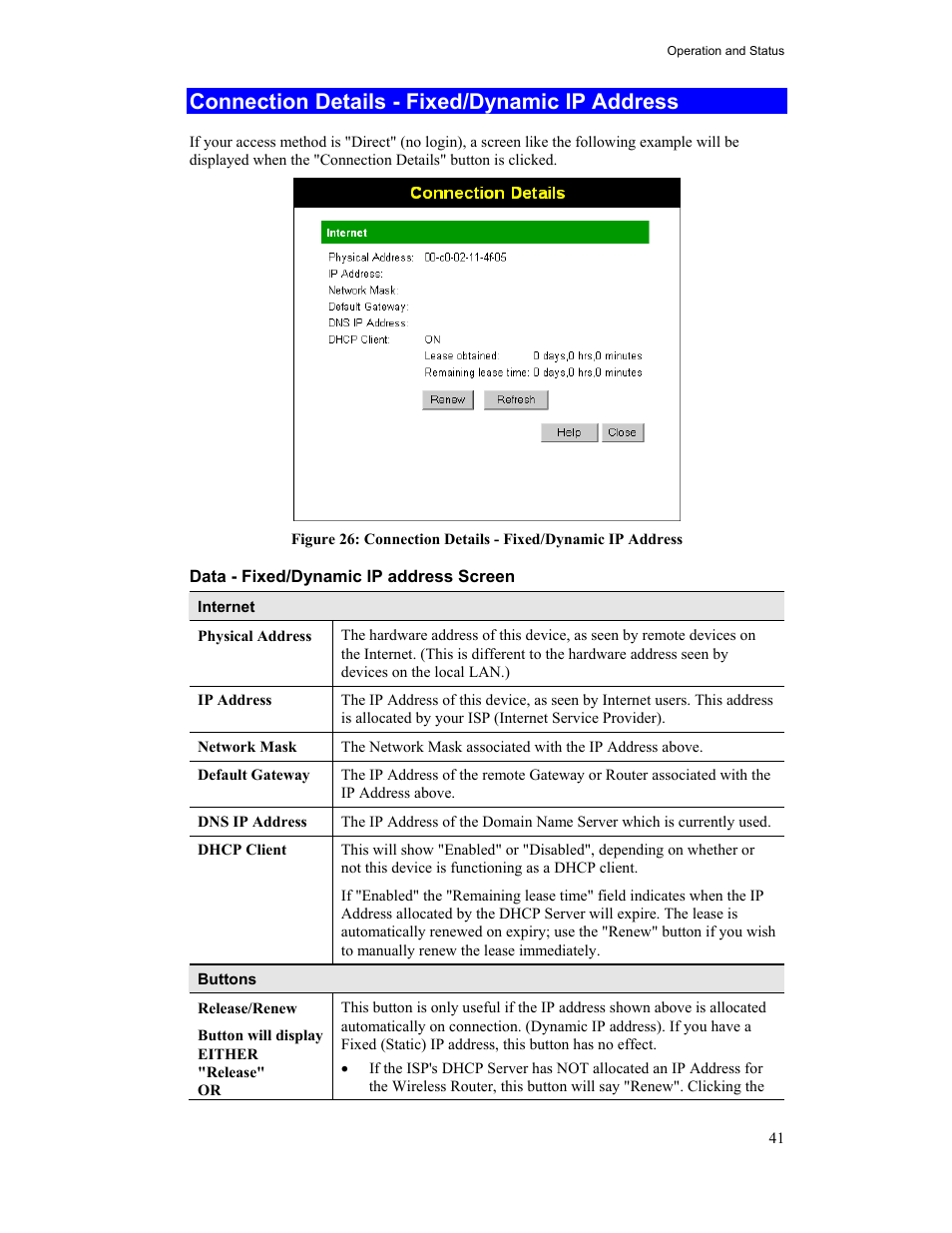 Connection details - fixed/dynamic ip address | Hawking Technology HWR54G User Manual | Page 45 / 90