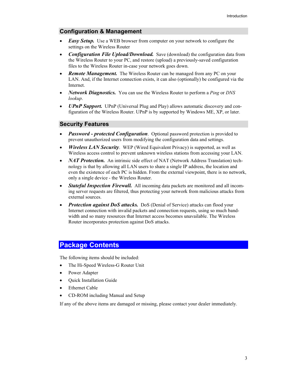 Package contents | Hawking Technology HWR54G User Manual | Page 7 / 90