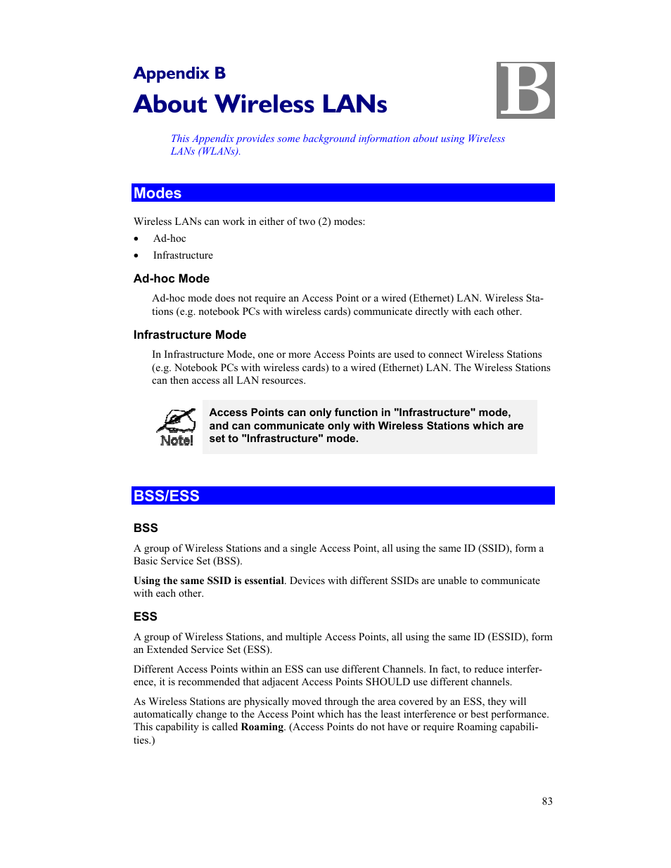 About wireless lans, Appendix b | Hawking Technology HWR54G User Manual | Page 87 / 90
