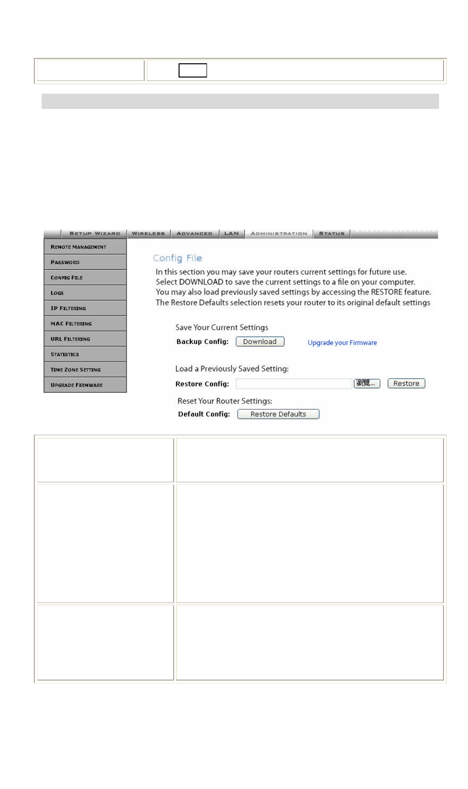 Config file | Hawking Technology Wireless-G Router User Manual | Page 30 / 56
