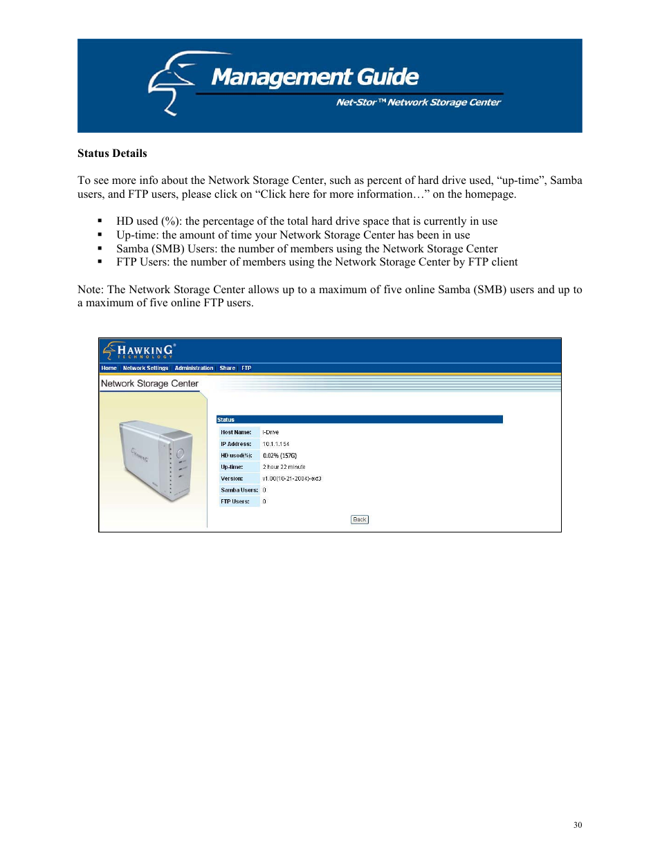 Hawking Technology HNAS1 User Manual | Page 30 / 53