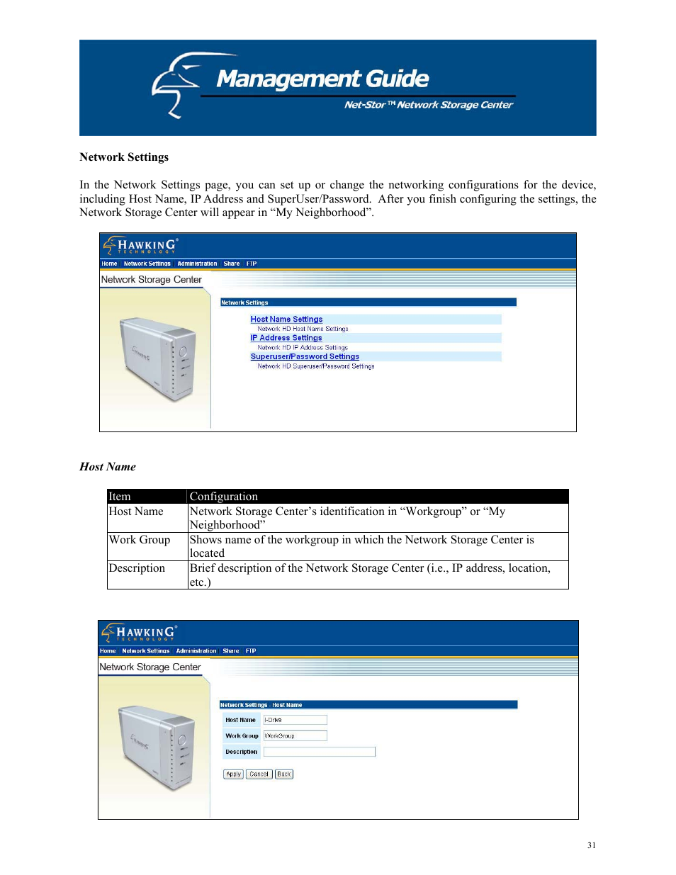 Hawking Technology HNAS1 User Manual | Page 31 / 53