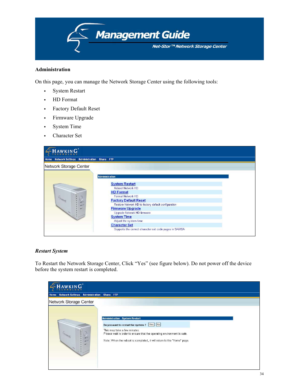 Hawking Technology HNAS1 User Manual | Page 34 / 53