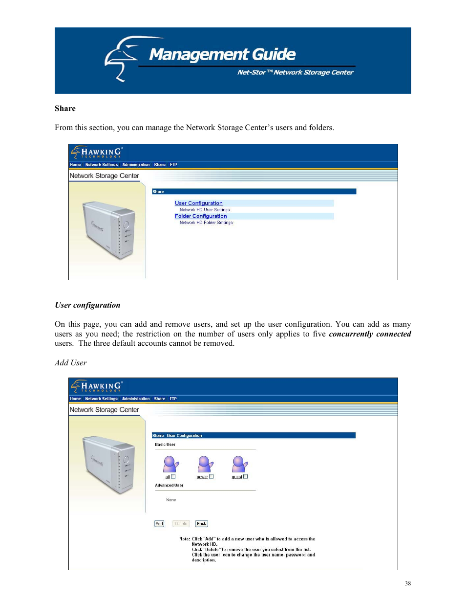 Hawking Technology HNAS1 User Manual | Page 38 / 53