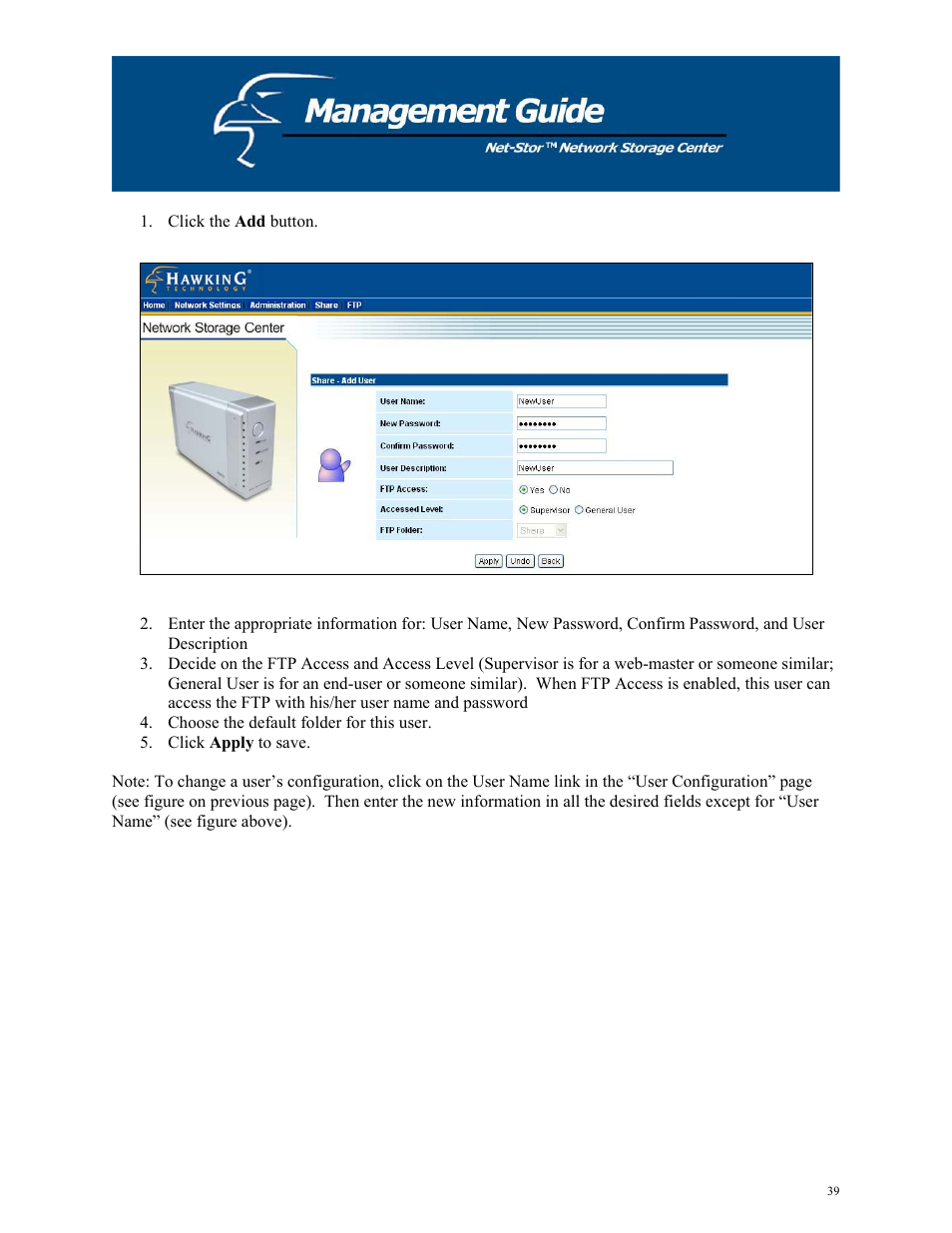 Hawking Technology HNAS1 User Manual | Page 39 / 53