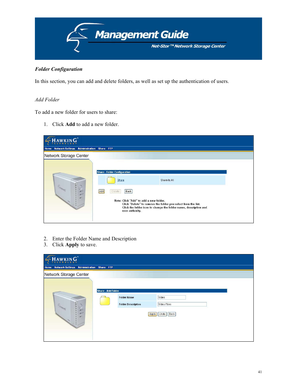 Hawking Technology HNAS1 User Manual | Page 41 / 53