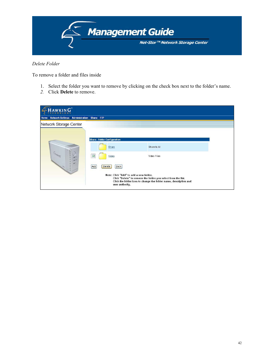 Hawking Technology HNAS1 User Manual | Page 42 / 53