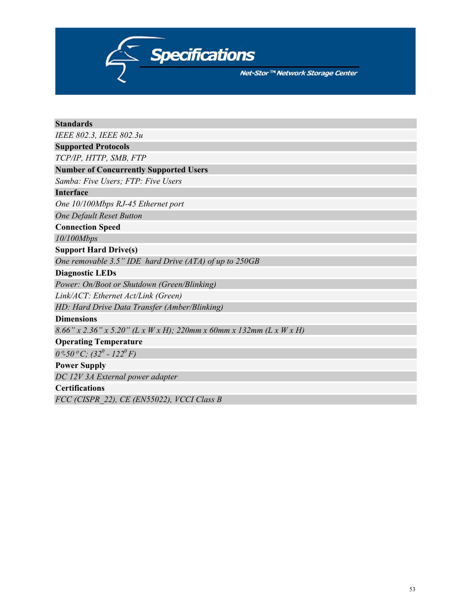 Hawking Technology HNAS1 User Manual | Page 53 / 53