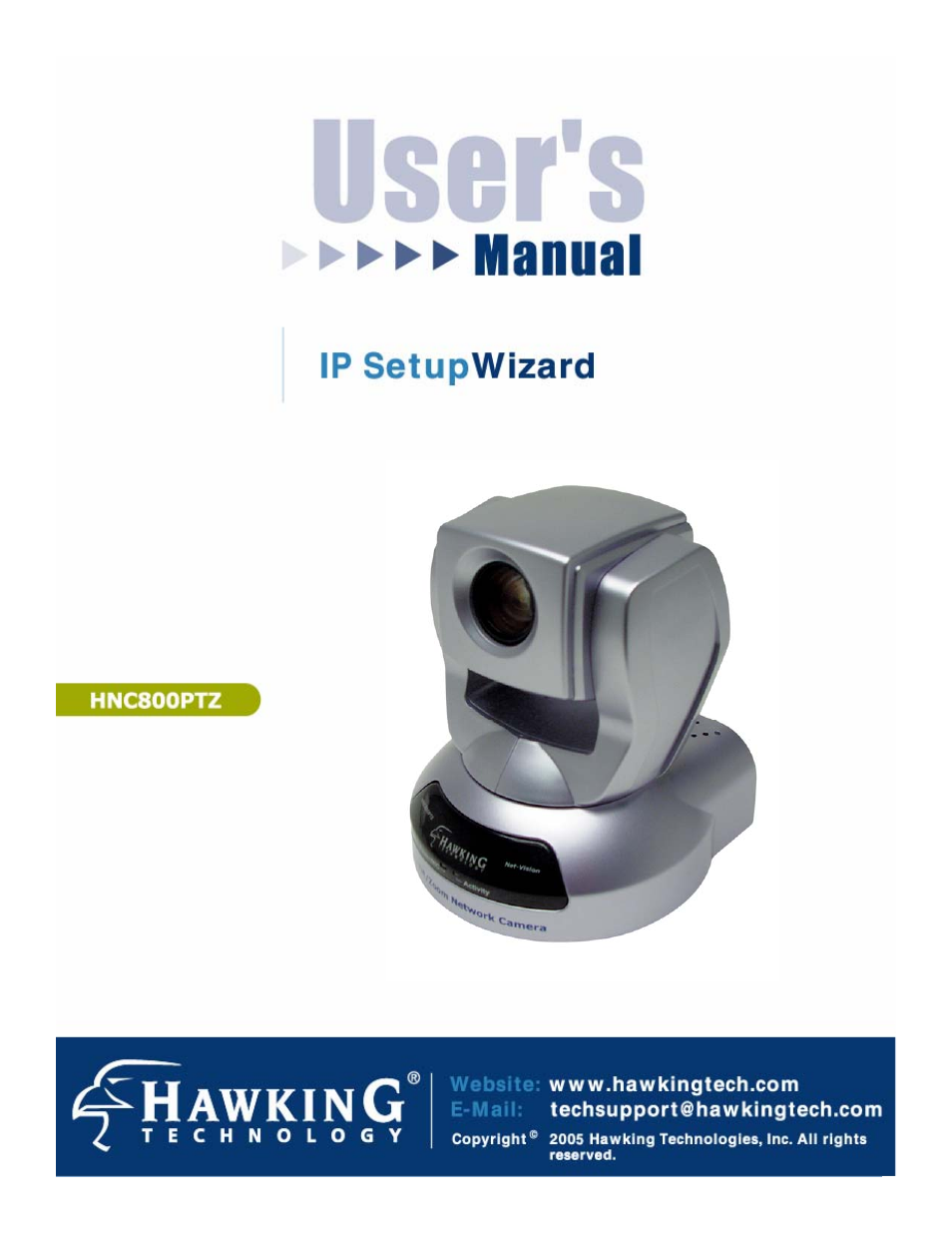 Hawking Technology HNC800PTZ User Manual | 20 pages