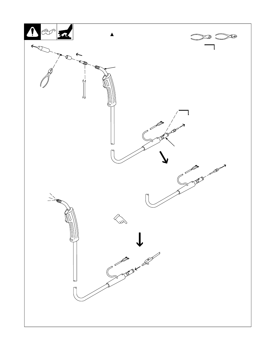 5. cleaning or replacing piecemaker 14-a gun liner | Hobart Welding Products 150 User Manual | Page 27 / 48