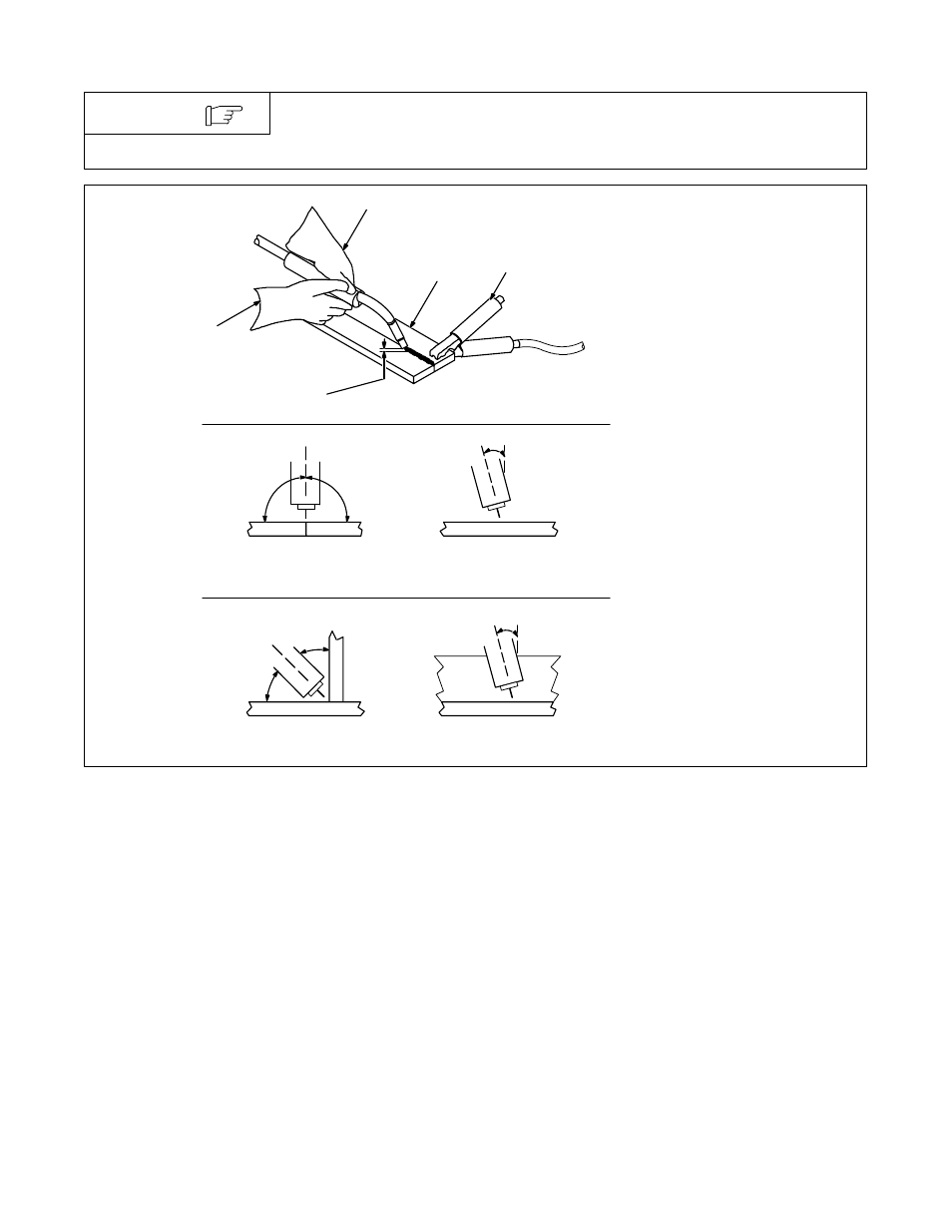 3. holding and positioning welding gun | Hobart Welding Products 150 User Manual | Page 35 / 48