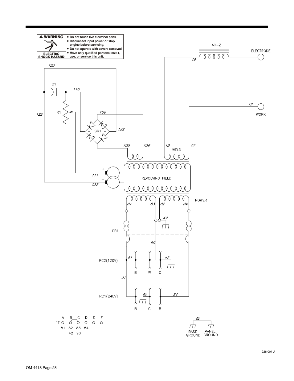 Section 10 − electrical diagrams | Hobart Welding Products CHAMPION 4500 OM-4418 User Manual | Page 32 / 52