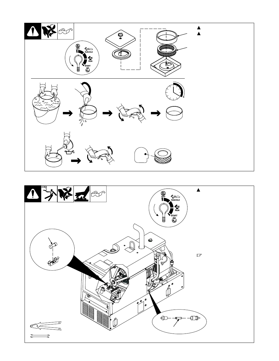 3. servicing air cleaner, 4. overload protection | Hobart Welding Products CHAMPION OM-493 User Manual | Page 26 / 56